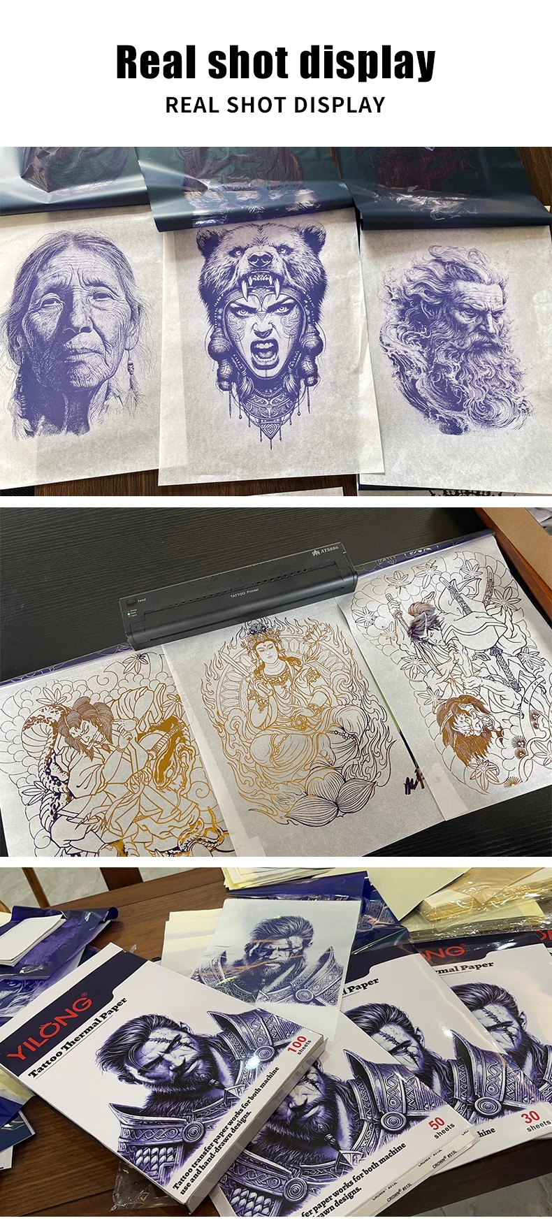 10/30/50/100Pcs Tattoo Transfer Pape A4 Size Stencil Paper Copy Paper Thermal Paper for Tattoo Transfer Tattoo Supplies
