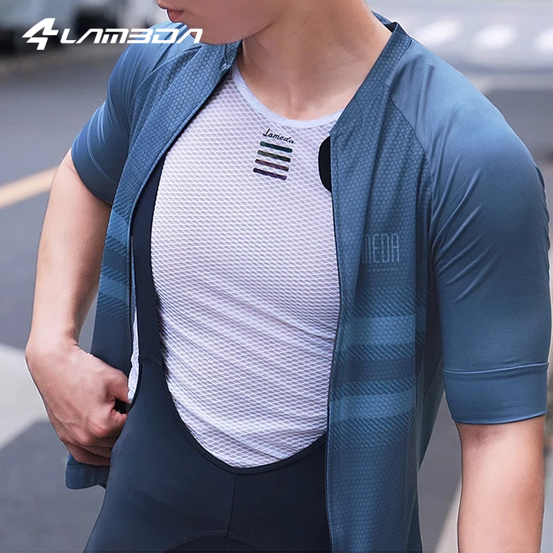 LAMEDA Kaus Jaring Bersirkulasi Lapisan Dasar Bersepeda Pria Jersey Sepeda Jalanan Atasan Tanpa Lengan MTB Musim Panas Pakaian Sepeda Cepat Kering