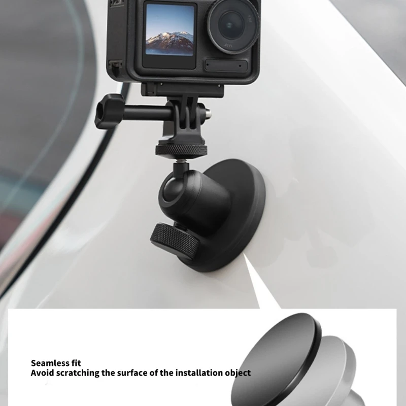 حامل كاميرا مغناطيسي يدور 360 درجة للعمل 5 حامل حامل تثبيت محمول مع محول 1/4 بوصة