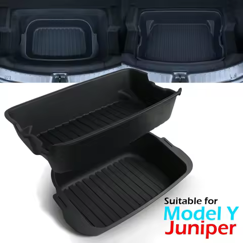 Front Rear Trunk Storage Box for Tesla Model Y Juniper 2025 2026 Double-Deck Luggage Frunk Organizer Box Dustproof Cargo Tray