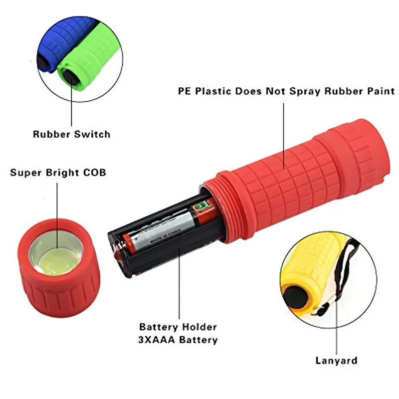 9-LED Mini Flashlight,AAA Batteries are Included and Pre-Installed,Perfect for Class Teaching, Camping,Wedding Favor