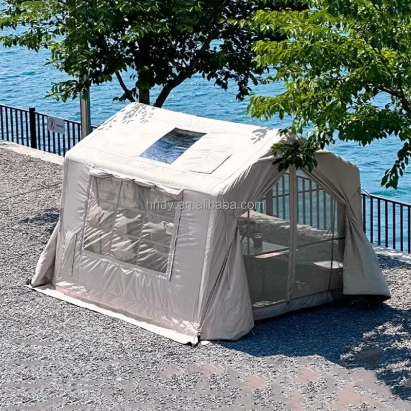 Newest 7.0 Air Cabin Outdoor Waterproof Inflatable Camping Tent With Big Windows