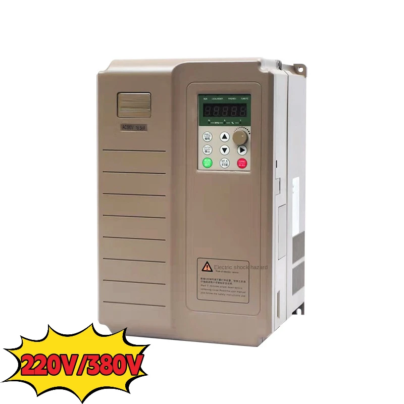 Single to Three Phase VFD Inverter 220V to 380V 0.75KW–75KW Motor Converter, Variable Frequency Drive for Mixer Water Pump Motor