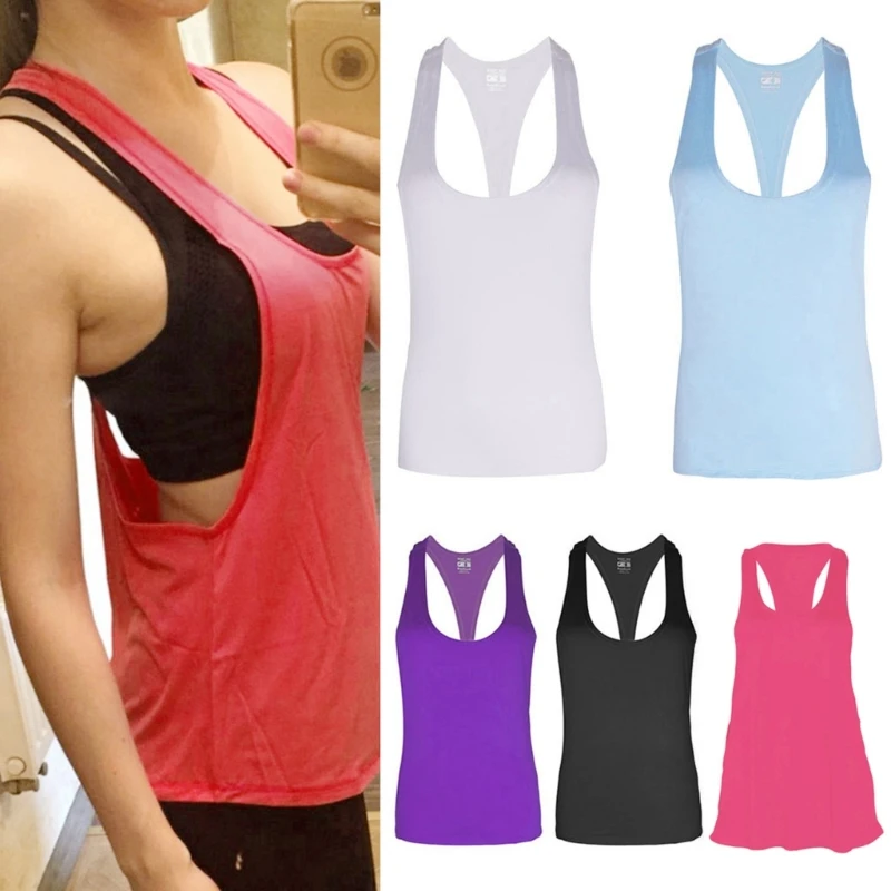 KLV Yoga Shirt Tops Women Sexy Gym Sports Vest Fitness Running Tight Woman Sleeveless Shirt Quick Dry Fit Tank Yoga Wear