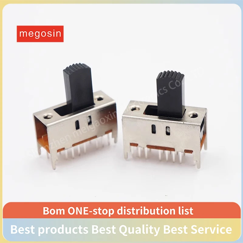 5pcs/lot SS-43D01 Vertical 3-speed sliding switch Toggle switch Dual 16-pin three-speed audio power amplifier switching switch