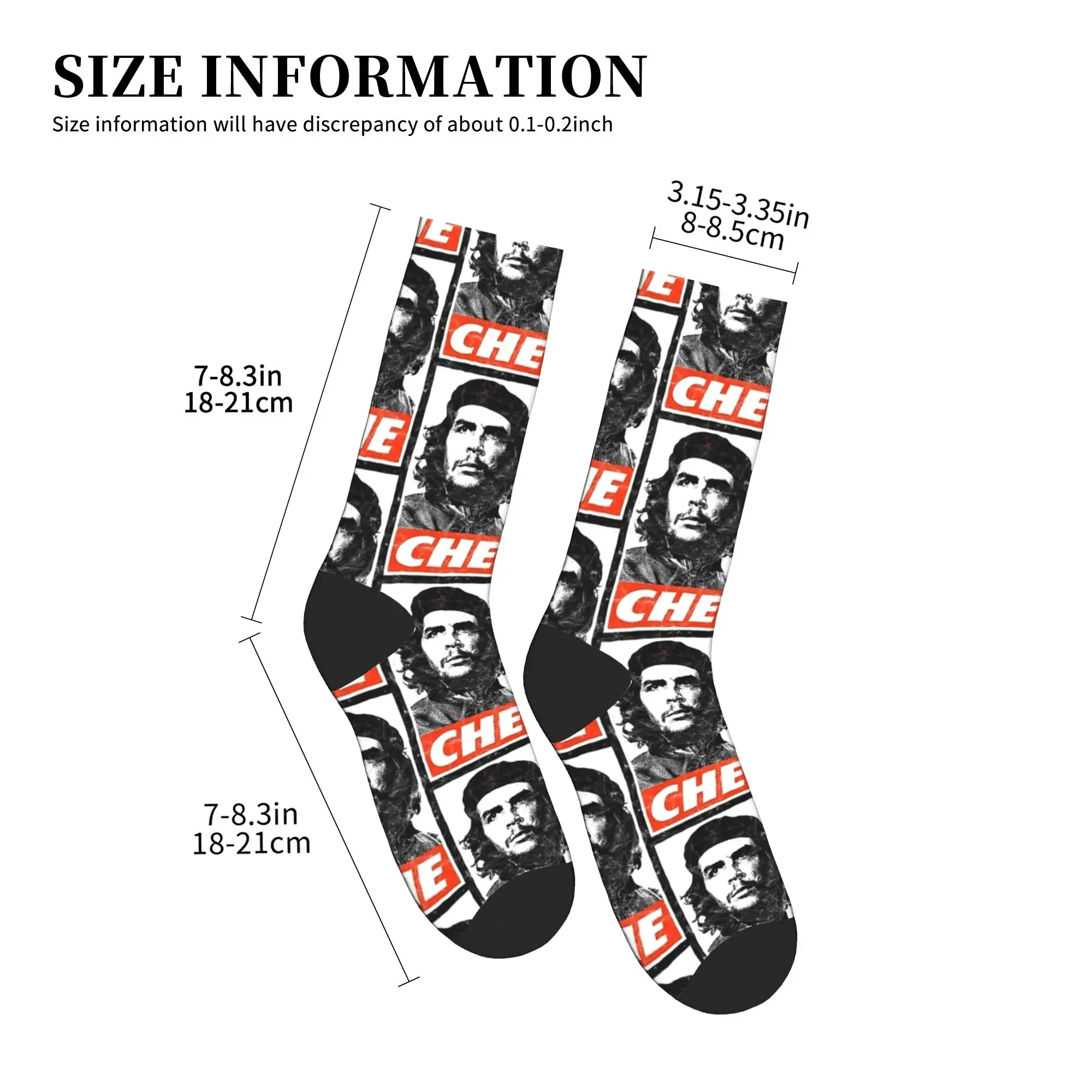 Che Guevara White Worn Look Socks  Graphic Stockings Non-Slip Men Socks Soft Breathable Autumn Novelty Outdoor Sports Socks
