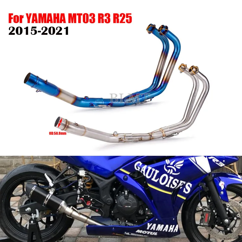 

Motorcycle Exhaust Muffler Link Mid Pipe System Steel Exhaust full system For Yamaha MT03 MT-03 R25 R3 2015 - 2021