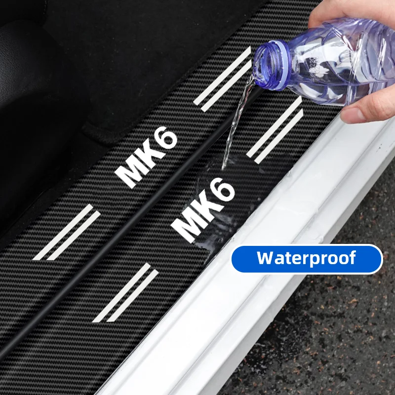 Carbon Fiber Car Door Sill Sticker Auto Door Threshold Protector Strip For Volkswagen VW GOLF MK2 MK3 MK4 MK5 MK6 MK7 Accessory