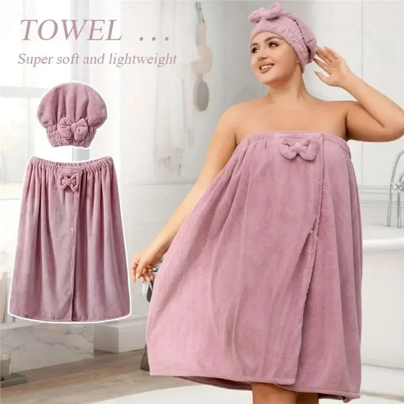 

Комплект N96R: регулируемая юбка для ванной больших размеров и быстросохнущая шапочка из мягкого кораллового флиса, приятного для кожи, с быстрым впитыванием