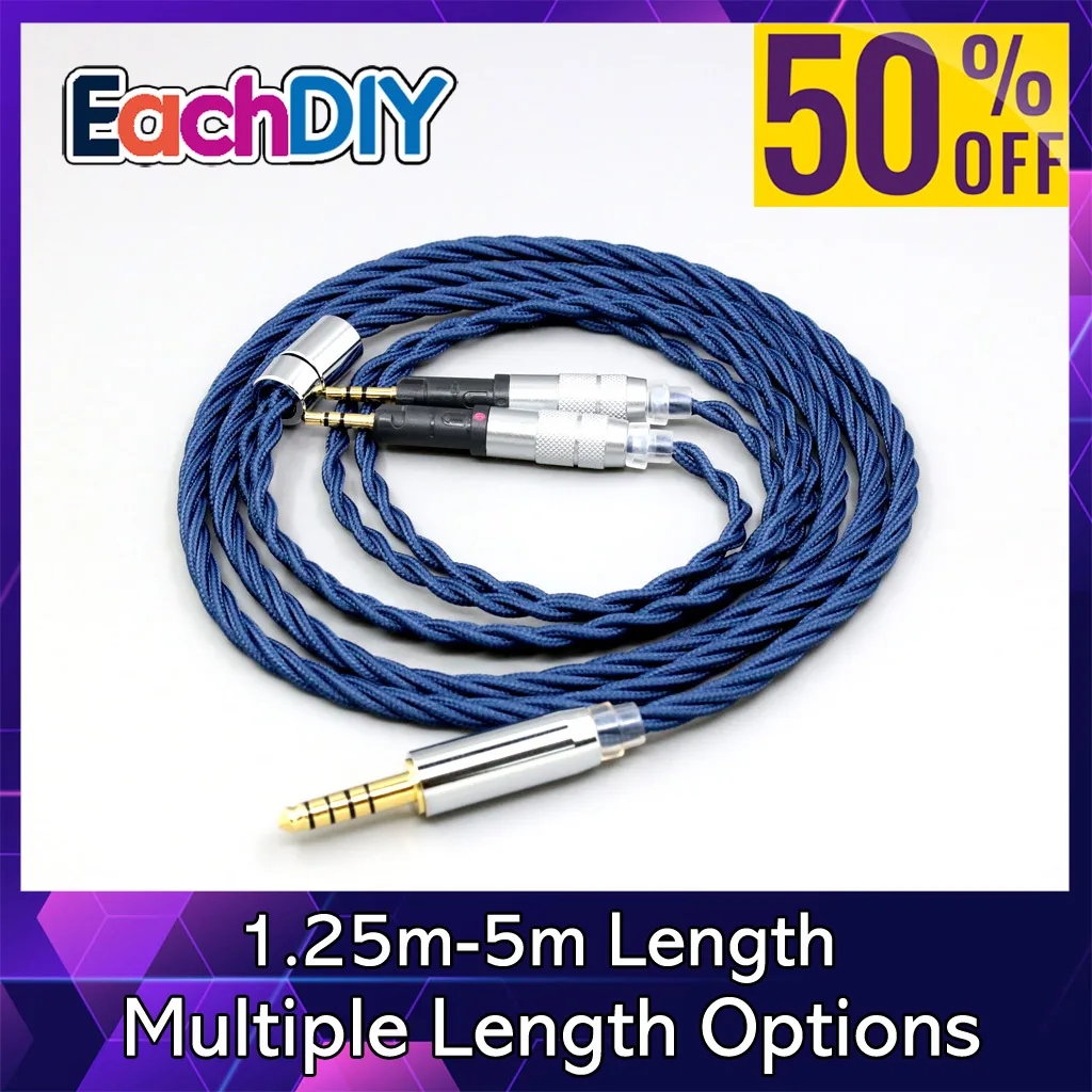 99% Pure Silver OCC Graphene Alloy Full Sleeved Earphone Cable For Audio-Technica ATH-R70X Headphone LN008598