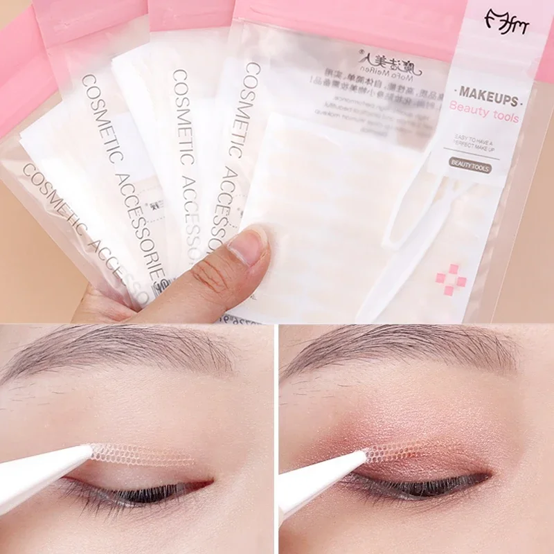 1/3/5/6Sheet Invisible Double Eyelid Sticker Natural Mesh-Lace Glue-free Stripe Self-adhesive Natural Eyelid Tape Makeup Tool