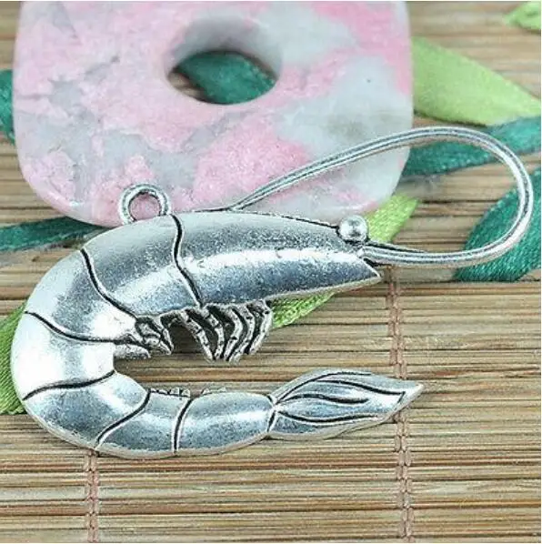 5pcs  35*56mm tibetan silver color shrimp design connector EF0341