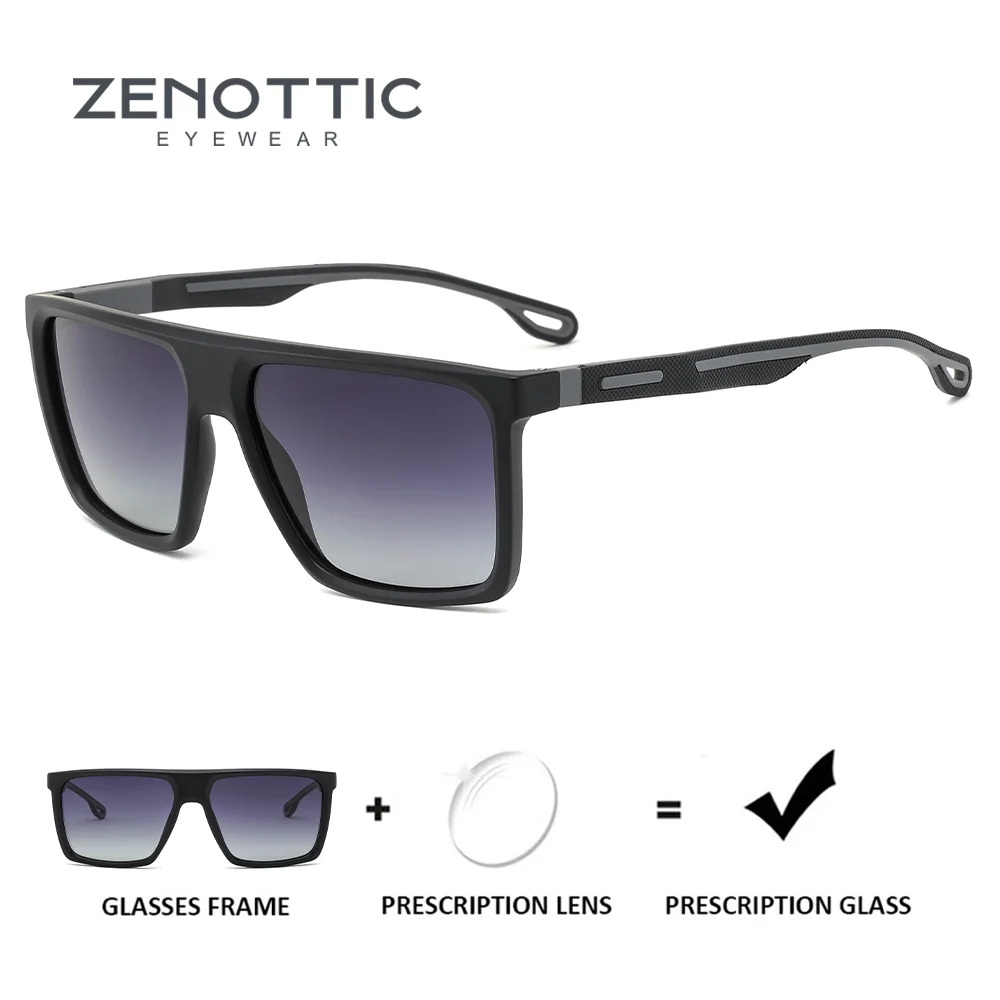

ZENOTTIC Trend TR-90 Polarized Square Prescription Sunglasses For Unisex Stylish Uv400 Protection Corrective Sun Glasses