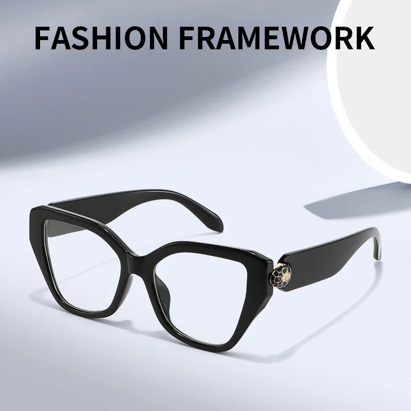 Neue europäische und amerikanische Katzenauge Big Box Anti-Blu-ray-Brille Mode flache Brille Trend Joker Brillengestell Locke Style Pers