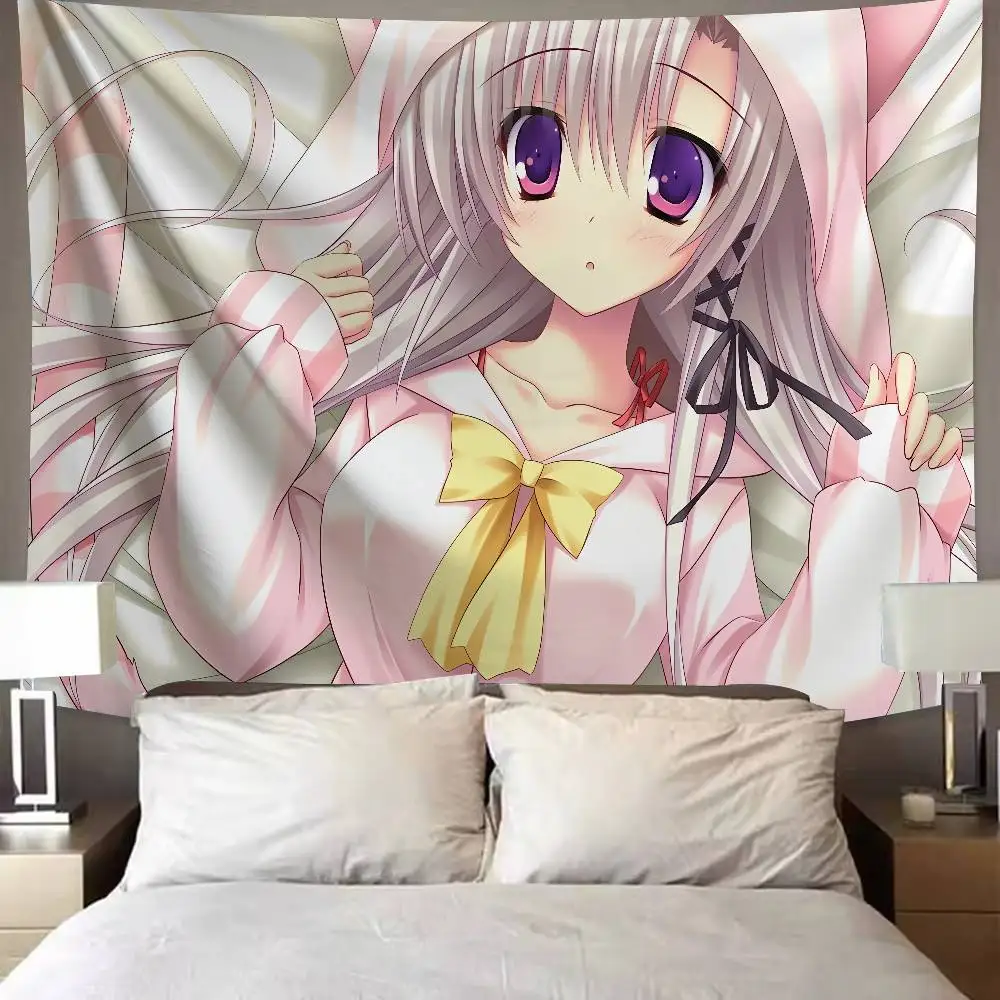 Hot Kawaii Anime Girl Tapestry Pink Aesthetic Girl Wall Hanging Manga Room Decor Cute Girl Bedroom Background Cloth Gift