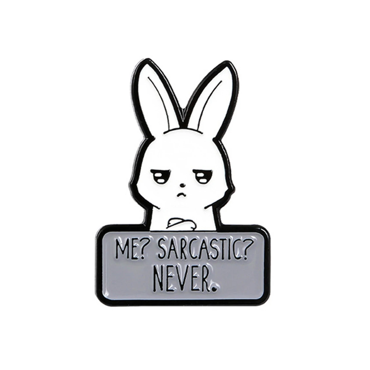 Punk ME SARCASTIC? NEVER Rabbit Enamel Pins Bunny Brooches for Women Lapel Bag Cartoon Badge Jewelry Gift for Friends Brosche