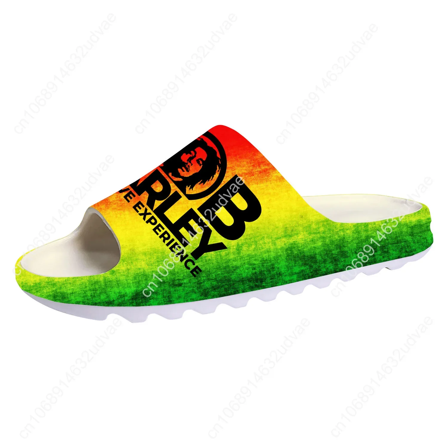Bob Marley Reggae Rasta Soft Sole Sllipers Mens Womens Teenager Sandals Step on Customize Slides Shoes Personalized Photo Text