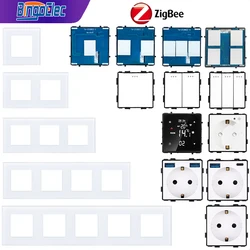 Bingoelec ZigBee Switches Sockets Function Keys Tuya Smart Life Alexa Thermostat DIY Part EU Ordinary Mechanical Switch Socket