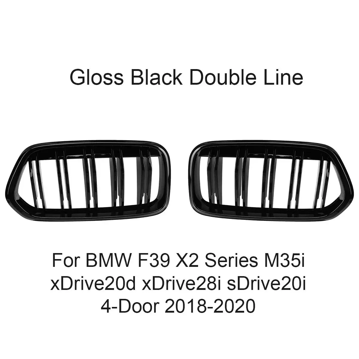 Double Single Front Bumper Kidney Double Line Grille For BMW F39 X2 Series M35i xDrive20d xDrive28i sDrive20i 4 Door 2018-2020