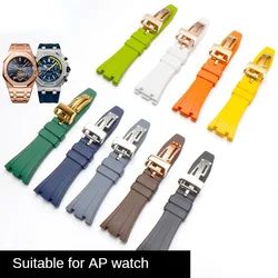 For Ap Watch Royal Oak Offshore Series Sports Silicone Watchbands Men 27 28mm Double Concave Black Rubber Waterproof Watch Strap