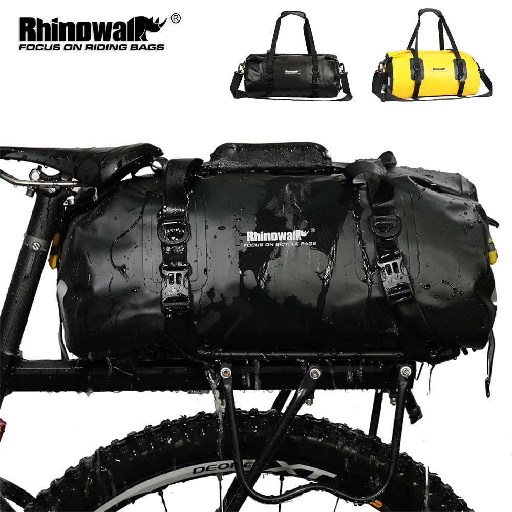 Rhinowalk Bike Rear Seat Bag Waterproof 20L Big Capacity Rear Rack Pannier Shoulder Bags Gym Bag For Mtb Road Bicycle Cycling