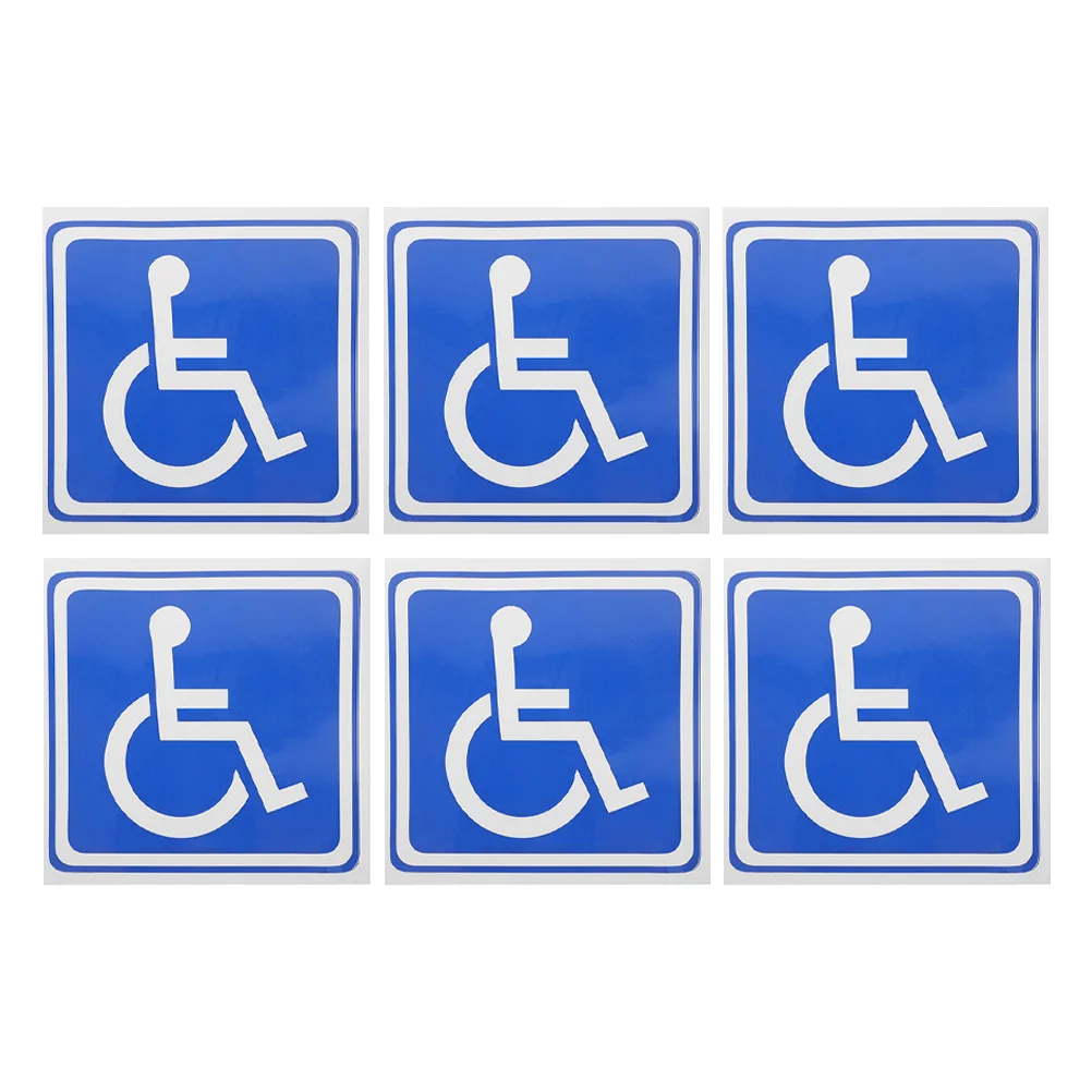 6 Sheets Disabled Signage Sticker Wheelchair Symbol Labels Blue Stickers for Cars