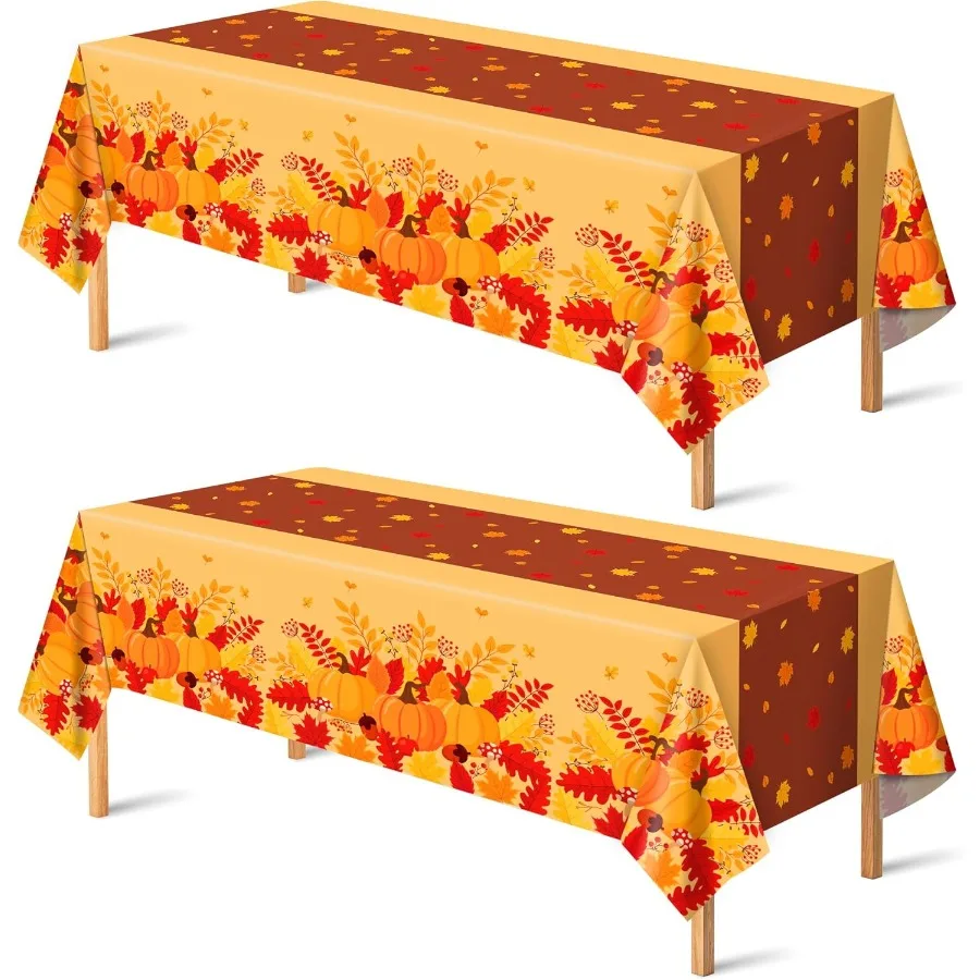 Nappe d'automne en plastique pour décorations de Thanksgiving, décoration de Table d'automne pour amis de Thanksgiving, feuilles florales, crique de Table pour