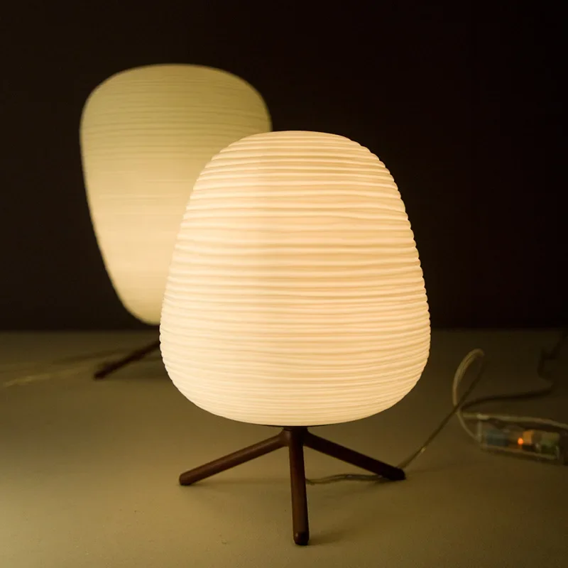 Modern Designer Rituals Table Lamp  Desk Lighting for Bedroom Kitchen Study Room Milky White Glass Table Light Iron E27