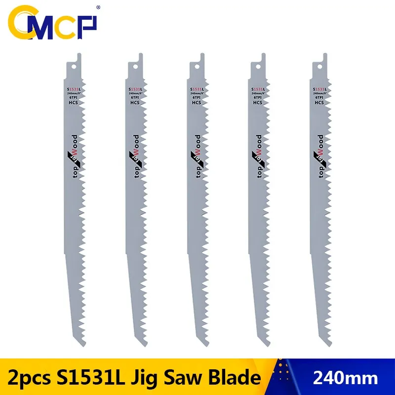 CMCP Jig Saw Blade 2 pcs S1531L Jigsaw Blades 9.5'' for Wood Cutting Saber Saw Power Tool Saw Blade Reciprocating Saw Blades