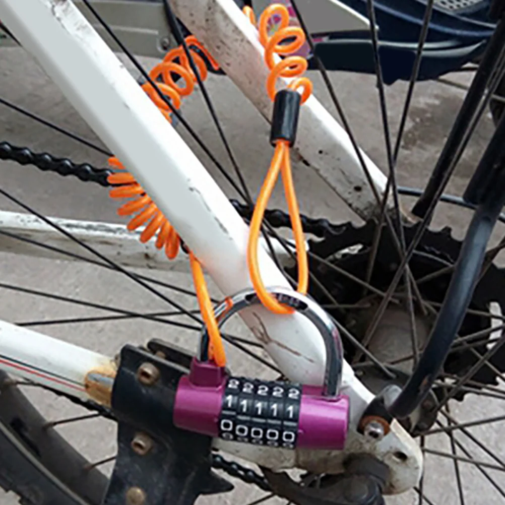 2Pcs Extended Spring Steel Cable Lock for Motorcycle Disc Brake Heavy Duty Bike Security Lock with High Visibility PVC Coating