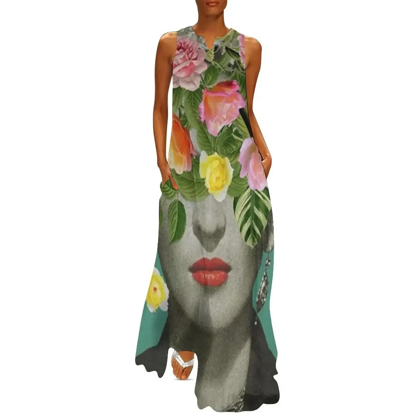 

Closed Eyes Long Dress women's fashion dresses Long dress woman loose summer dress elegant and pretty women's dresses