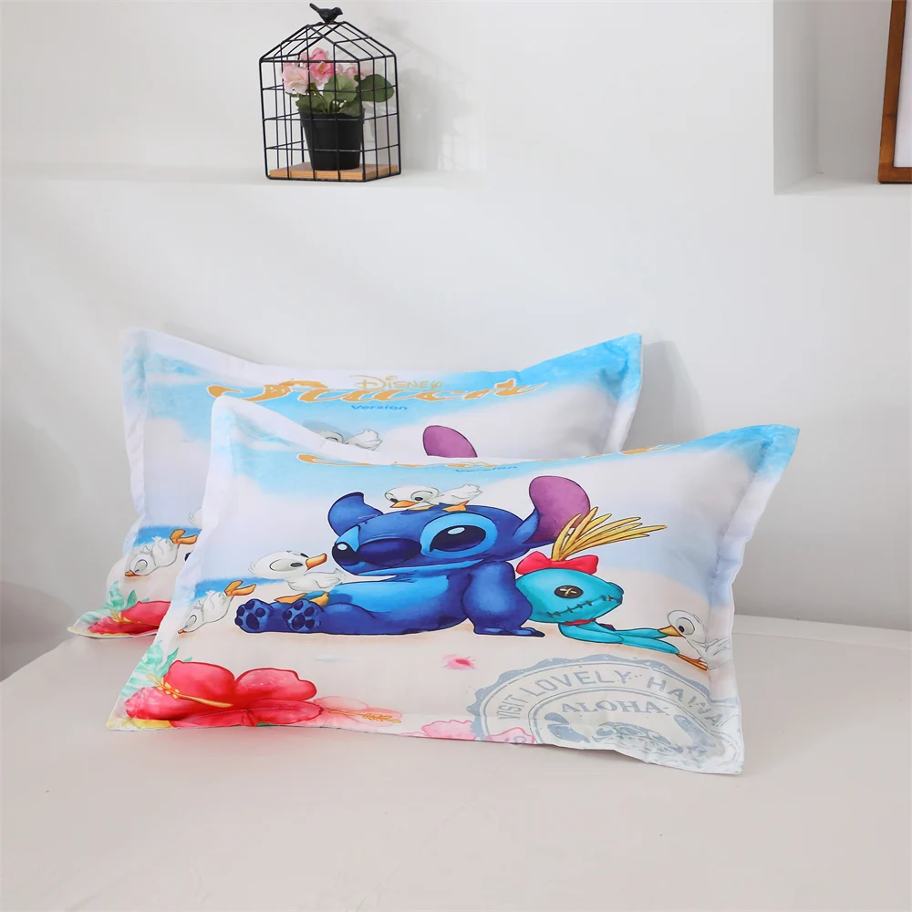 Disney Kid Bedding Set Lilo and Stitch Double Duvet Cover With Pillowcases Twin Queen King Bedclothes For Child Girl Adult Gift