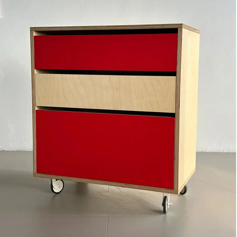 Removable living room birch ocean board three-bucket cabinet bedroom wall storage cabinet storage side cabinet drawer rack