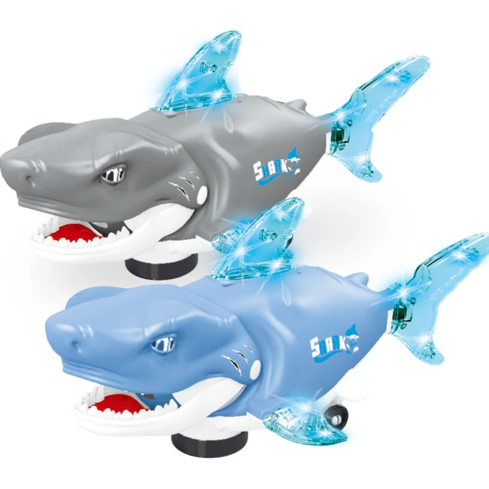 

Plastic Swinging Shark Toy Light with Sound Crawling Interactive Shark Toy Collection Movable Swaying Fish Toys Halloween