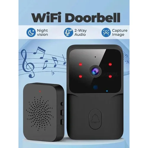 Imagen 2 del producto Timbre de vídeo con enlace WIFI de baja potencia, modelo recargable, timbre de visión nocturna, seguridad inteligente HD, 1 arrastre, 1 intercomunicador para el hogar