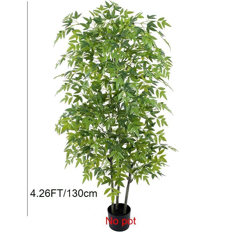 7FT Large Artificial Ficus Tree Tropical Bamboo Plants Plastic Nandina Leaves Real Touch Bamboo Tree For Home Shop Party Decor