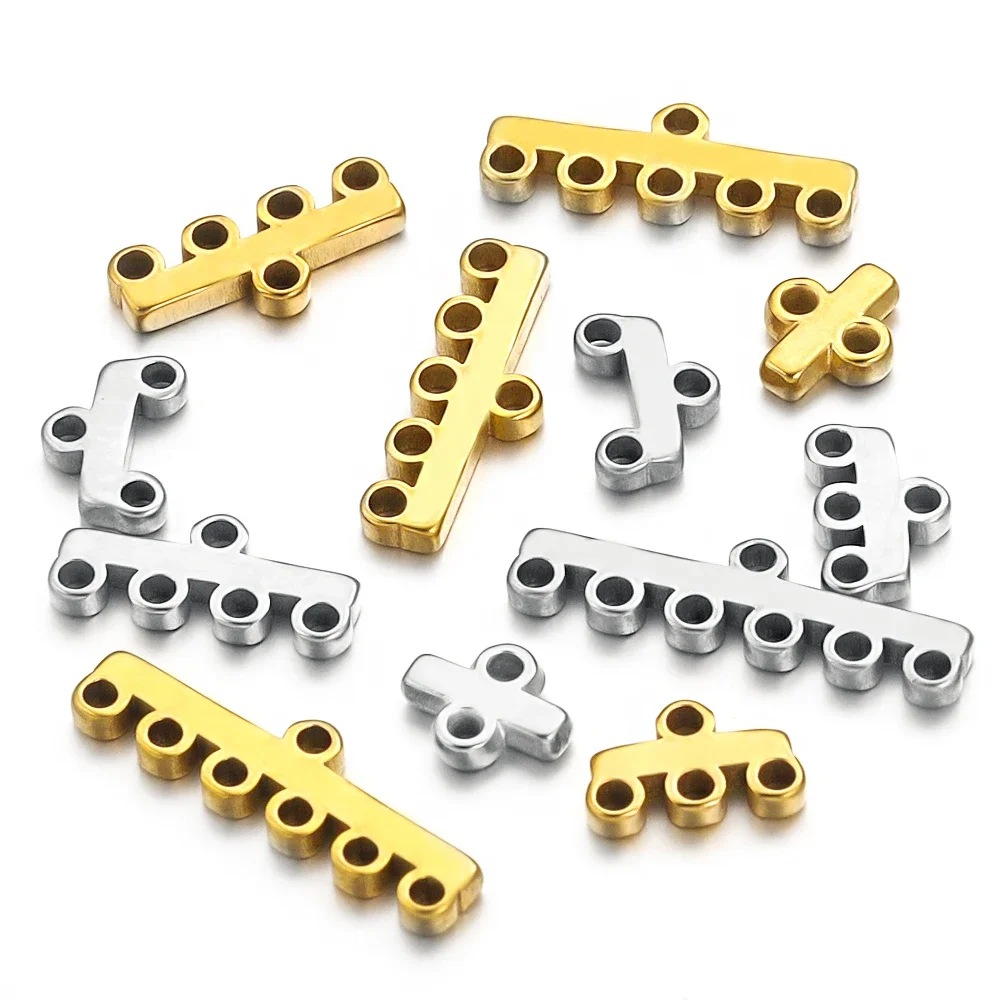 

20pcs Stainless Steel Multi Strand Layer Necklace Clasps Connectors Gold plated DIY Bracelet Earrings Jewelry Findings Supplies