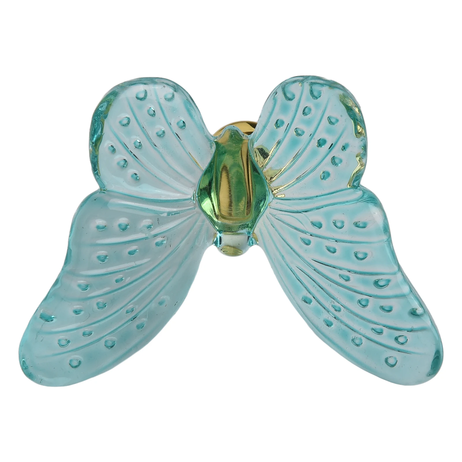 Brand New Butterfly Pulls Dresser Glass+metal Green/white Stylish Vintage 1 Pcs 6cm*4.9cm/2.3in*1.9in For Bathrooms