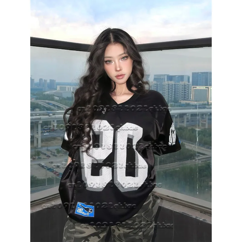 

New 2025 3D Printed Mesh Breathable Quick Drying V-neck Short Sleeved T-shirt for Men and Women, Summer American Style