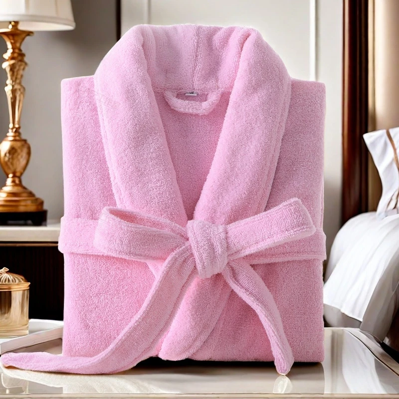 Top Quality Autumn Winter Bathrobes Man Woman Towel Terry Cotton Robe Men's Elegant Five-star Hotel Home Wear Bath Robe