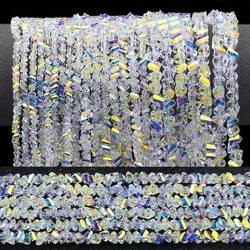 1Strand 4/6/8mm Triangle Crystal Glass Loose Beads AB Color Handmade DIY Bracelet Necklace Earring Jewelry Making Craft Supplies