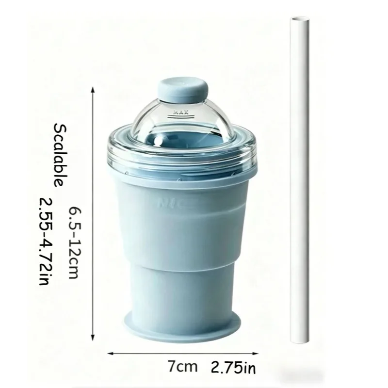 This 2-in-1 collapsible hockey cup comes with a straw and lid. Suitable for various beverages such as coffee and juice. - view 6
