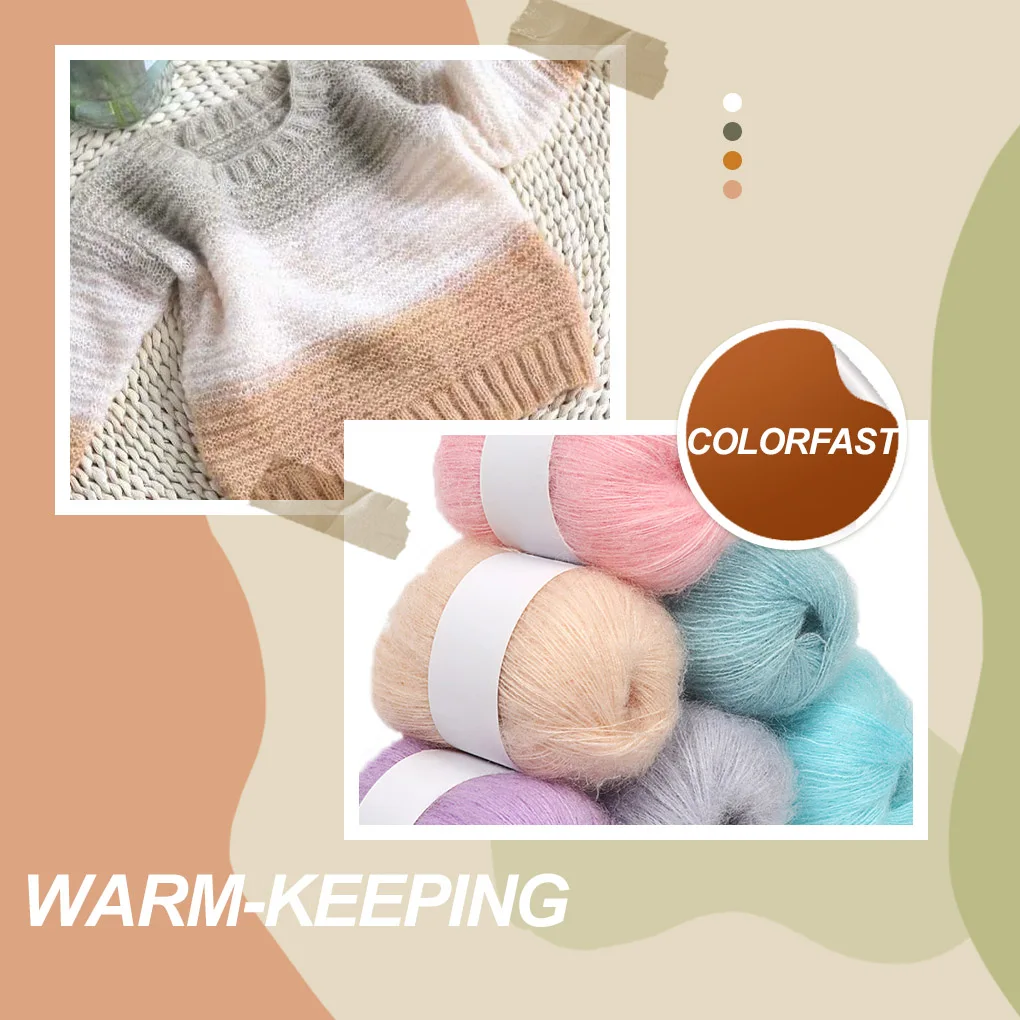 Pack of 6 Warm Knitting Yarn Women Scarf DIY Hand-knitting Yarns Baby Hat Socks Sewing Supplies Needlework Accessory