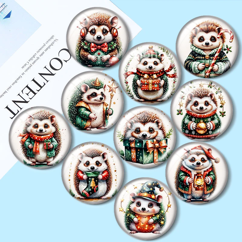 Winter Animals 10pcs 12mm/18mm/20mm/25mm Round photo glass cabochon demo flat back Making findings