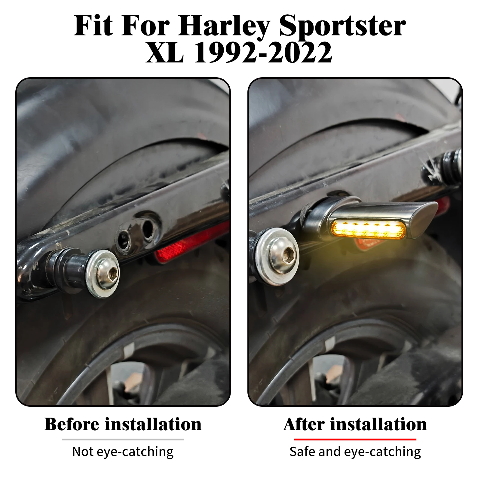 Motorcycle Rear Turn Signal Amber Mini LED Light Indicator With M6 Bolt Thread Blinker For Harley Sportster XL Iron 883 1200 72