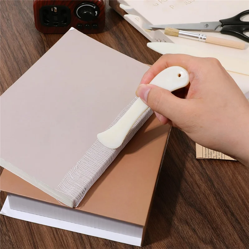 Kit de reparo de encadernação de livro ABAE inclui 2 pastas de osso, pano de encadernação de livro de 35X39 polegadas, ferramenta e 1 pincel de cola