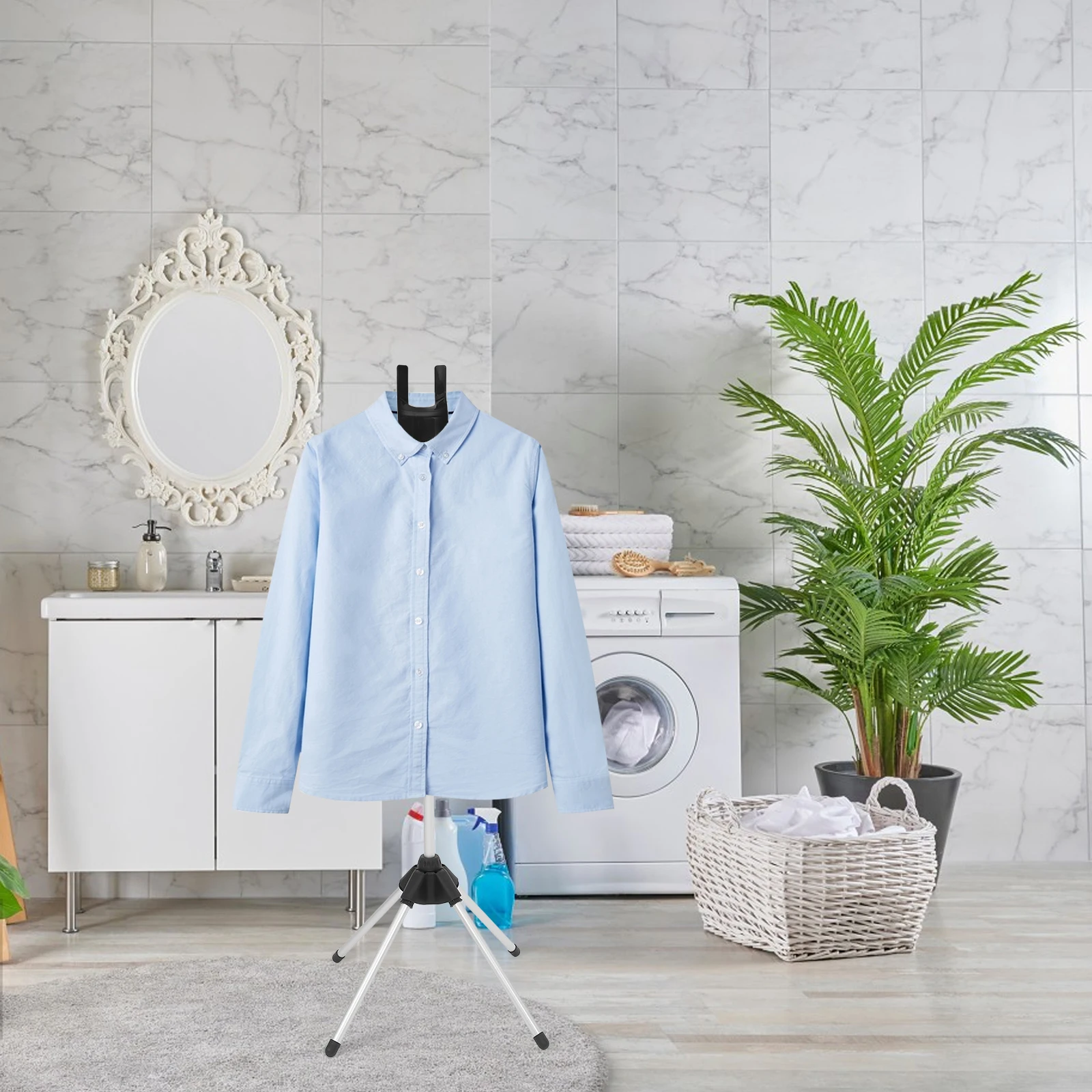 

Ironing Hanger with Board Foldable 4-legs Stand Clothes Steamer Aluminum Alloy Garment Rack