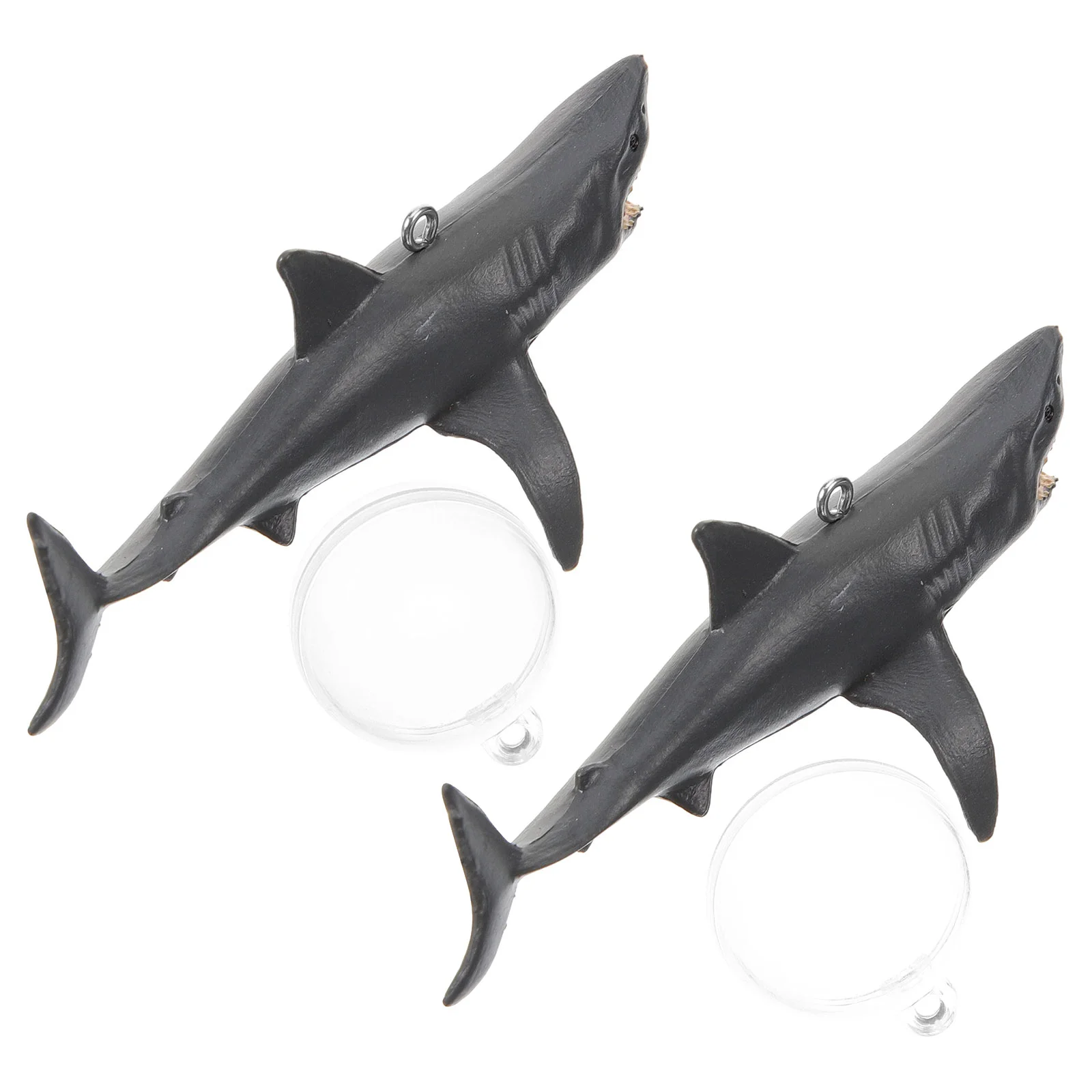 2 Sets Fish Tank Shark Decoration Floating Marine Animal Figurine Sharknado Bubbler Accessories Pvc Aquarium Ornament Adorn Toy