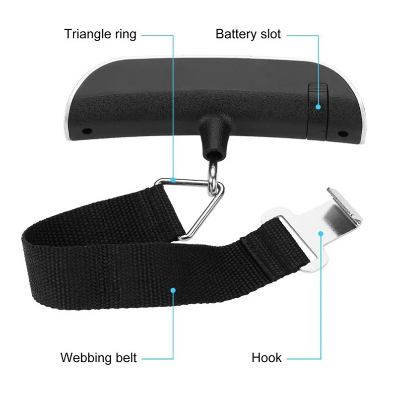 2026 Hot-Selling Portable Electronic Scale Digital LCD Display 110lb/50kg Electronic Luggage Hanging Luggage Travel Weighing Lug view 4