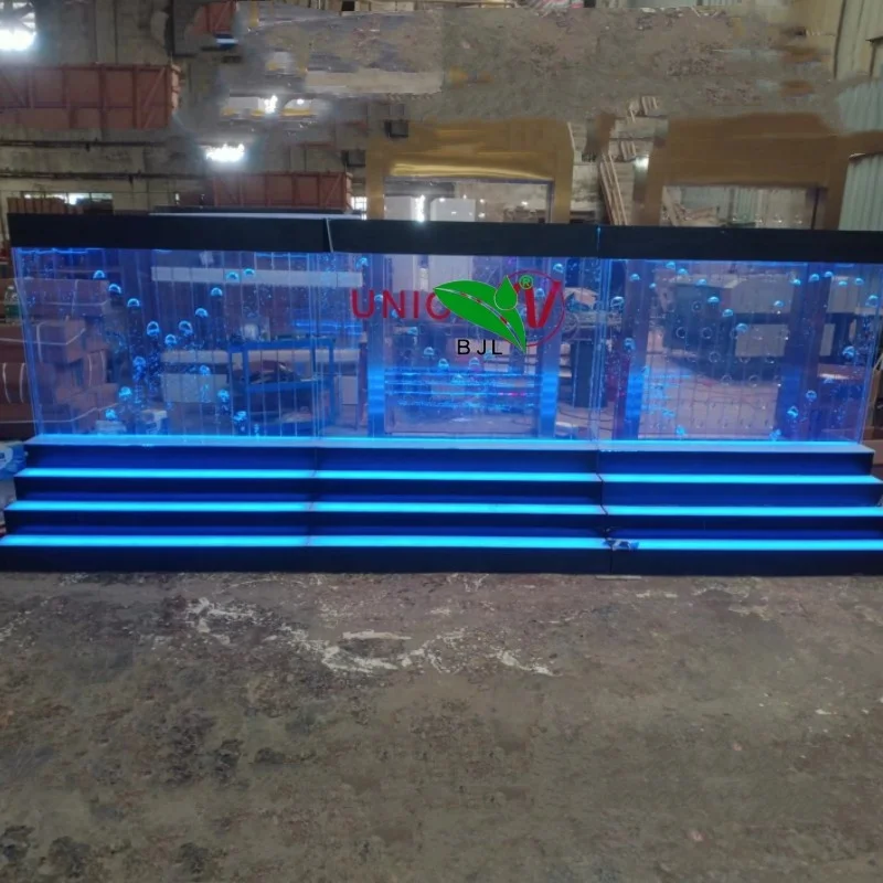 

custom.nightclub restaurant furniture LED glowing jellyfish water bubble wall stepped bar display rack cabinet